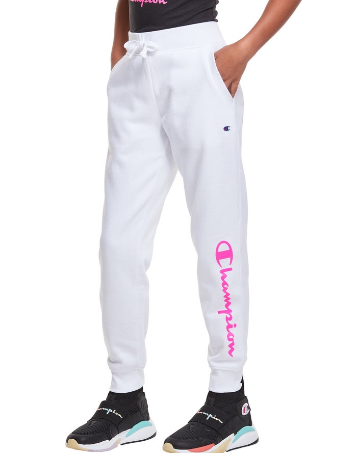 Champion Fleece Script Logo Joggingbroek Jongens - Wit - Belgie 5418LPDZH